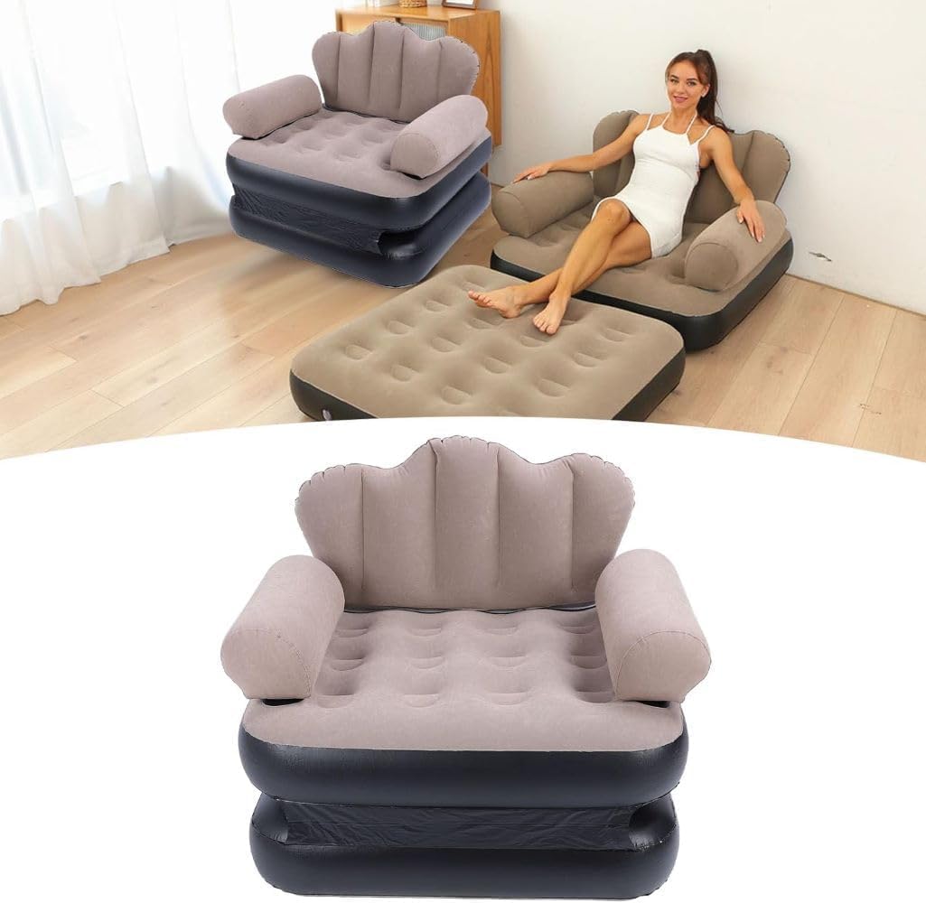 Надувне крісло 2 в 1 з електронасосом для дачі і кемпінгу - мініатюра 3