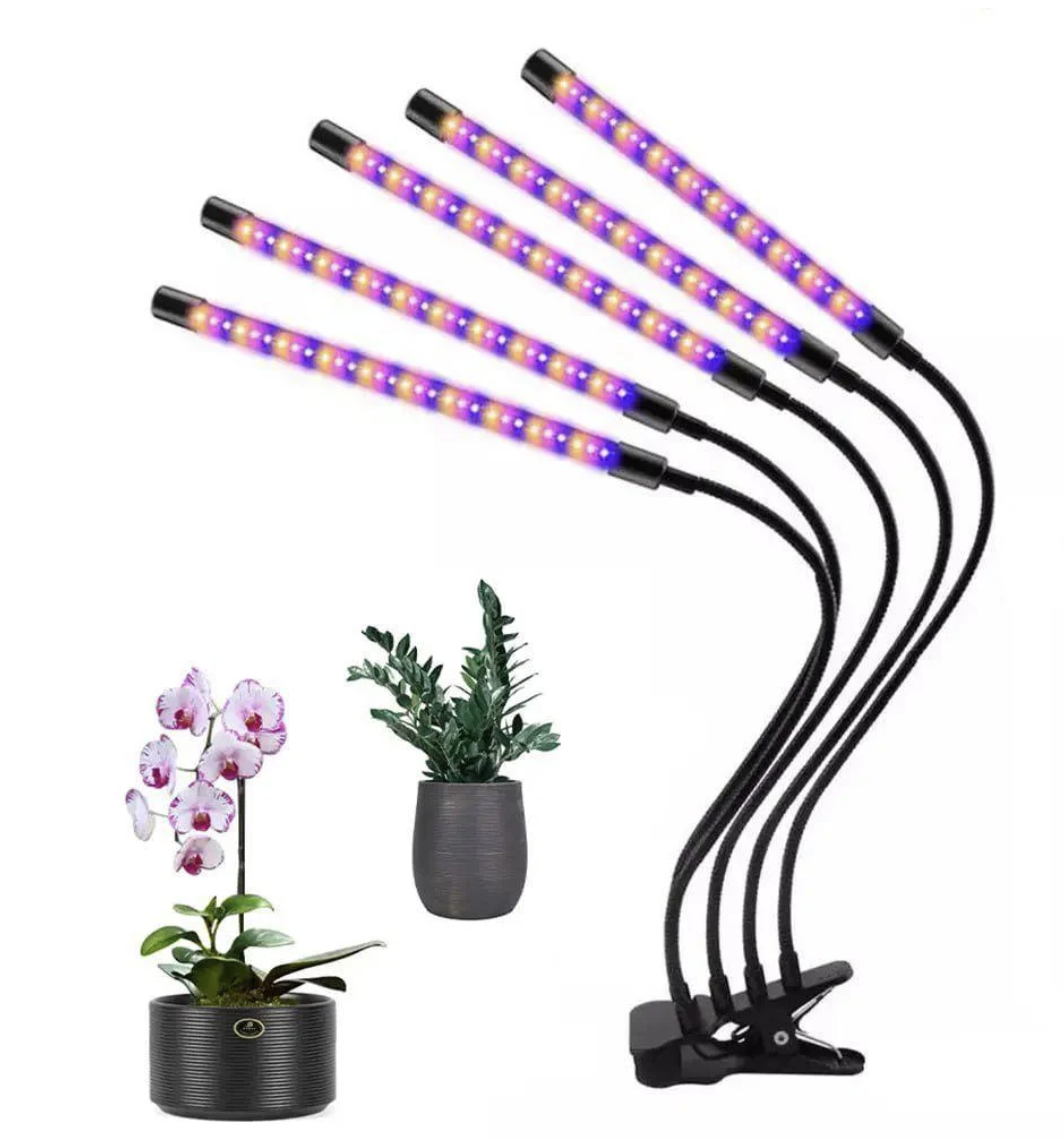 Фітолампа з 5 гнучкими головками для розсади і кімнатних рослин - мініатюра 4