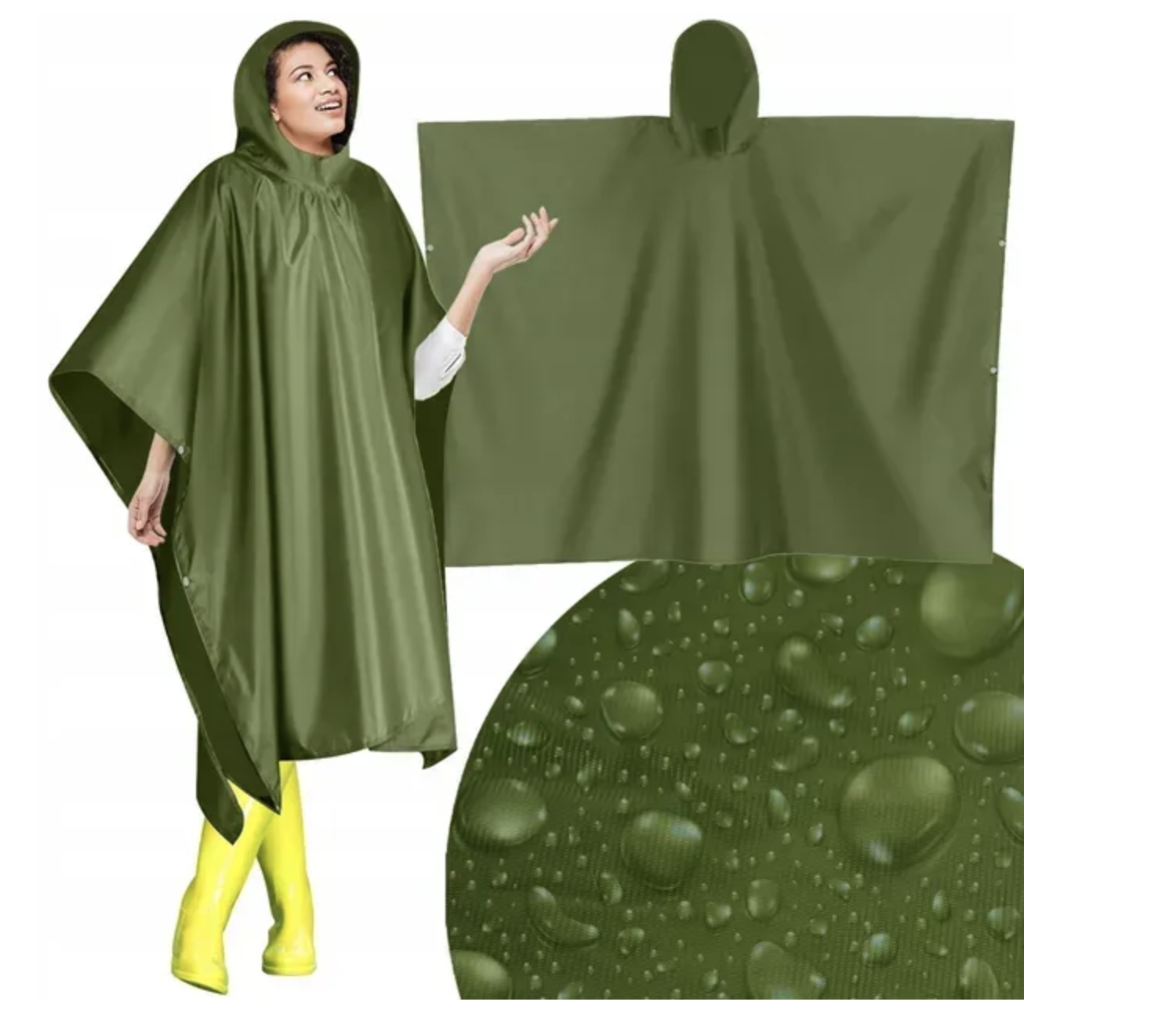 Пончо 3 в 1 для дощу, тенту і підстилки в поході - мініатюра 6