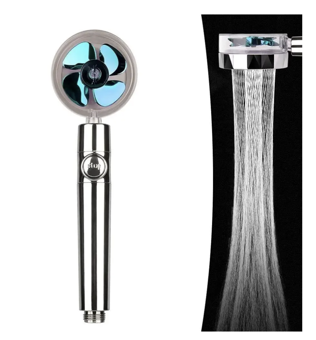 Душова насадка 360° з турбовентилятором і кнопкою стоп - мініатюра 2