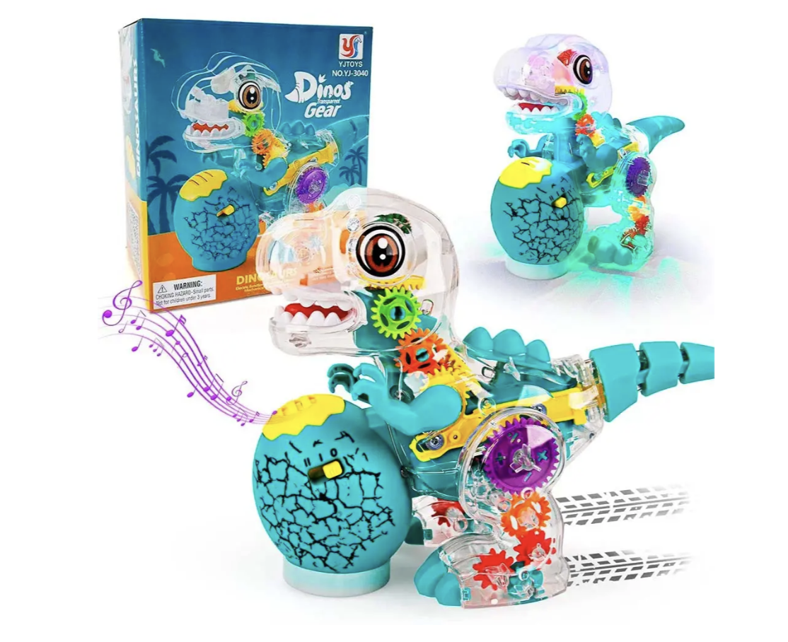 Танцюючий динозавр Dinas Gear з музикою і світлом ∙ Інтерактивна іграшка-динозавр Dinas Gear для дітей