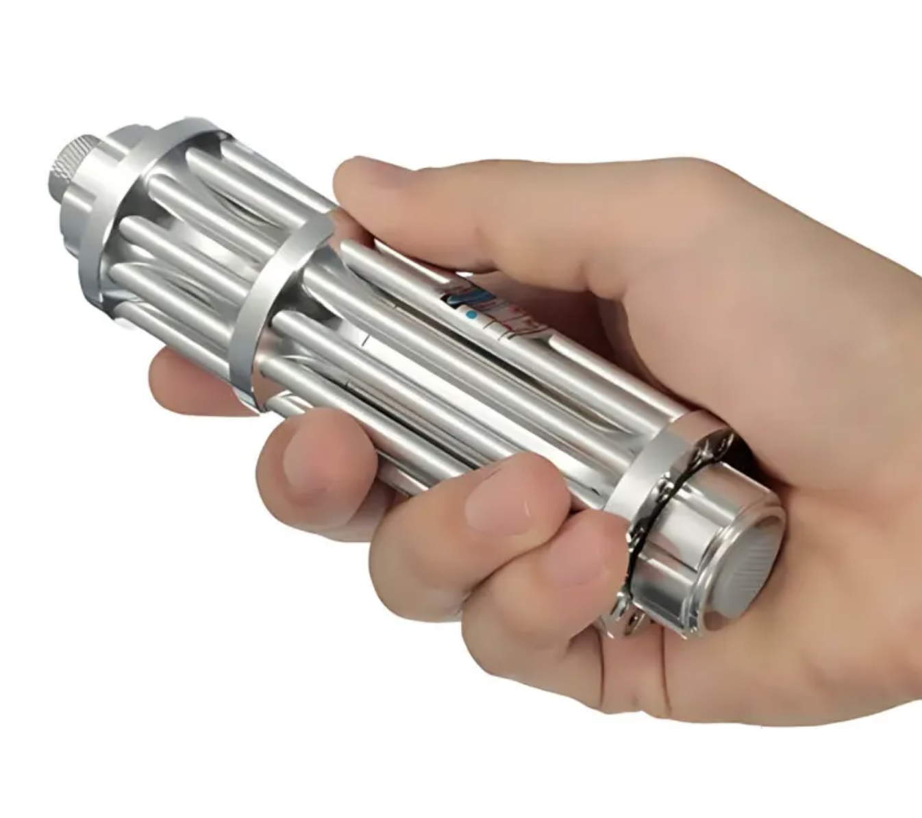 Синя лазерна указка Laser B017 445 nm з 5 насадками - мініатюра 5