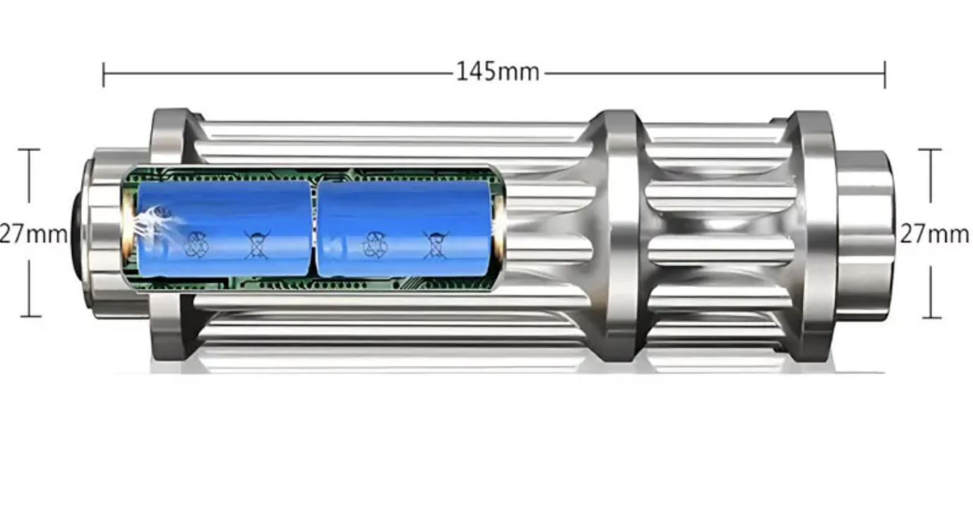 Синя лазерна указка Laser B017 445 nm з 5 насадками - мініатюра 6
