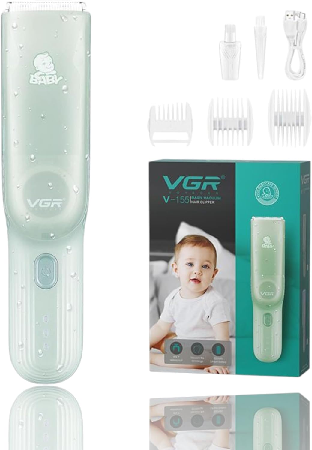 Дитяча машинка VGR V-155 з вакуумом для тихої і чистої стрижки - мініатюра 1