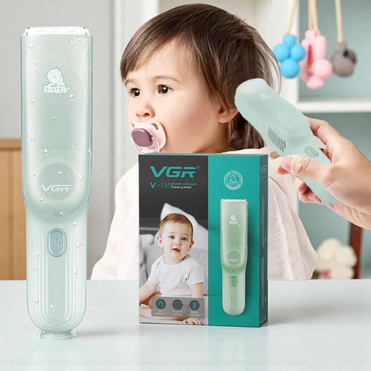 Дитяча машинка VGR V-155 з вакуумом для тихої і чистої стрижки - мініатюра 2