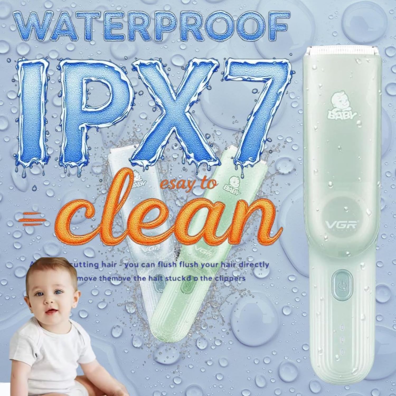 Дитяча машинка VGR V-155 з вакуумом для тихої і чистої стрижки - мініатюра 8