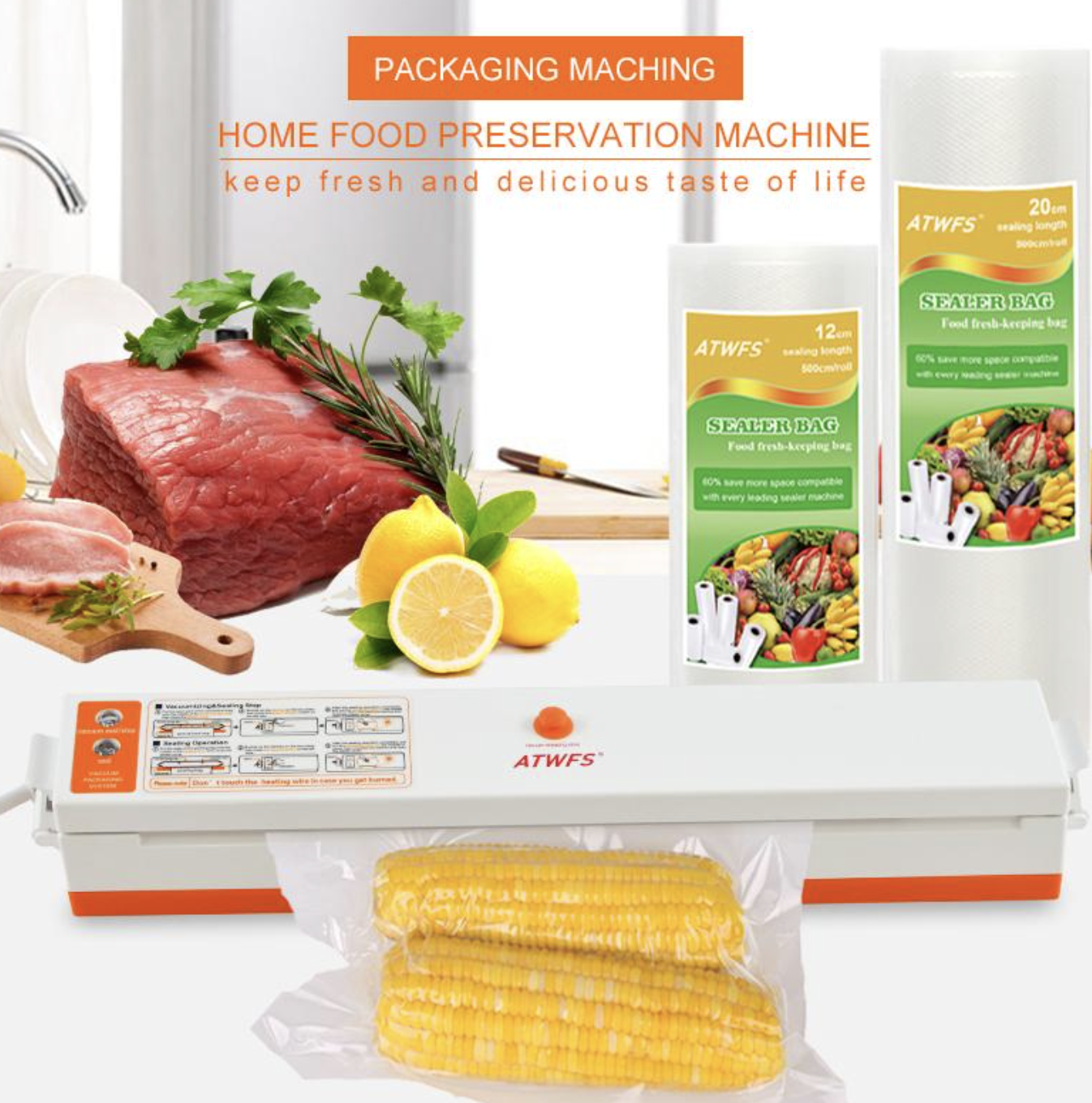 Вакууматор Freshpack PRO 100 Вт для зберігання продуктів і економії місця - мініатюра 3