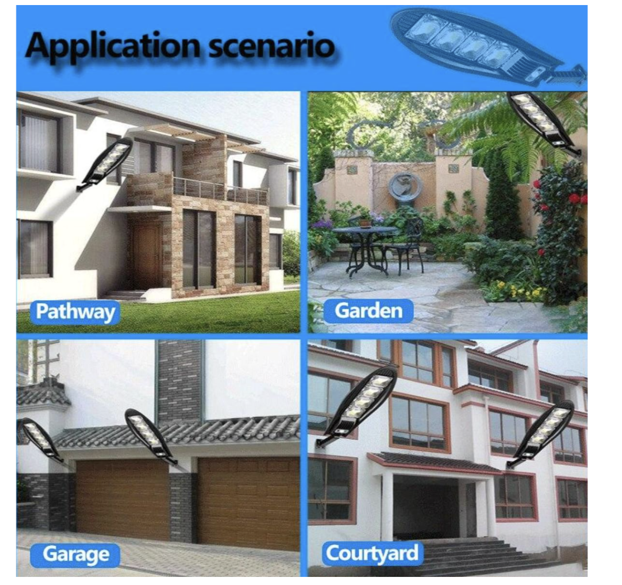 Сонячний вуличний світильник LL-004 з датчиком руху - мініатюра 2