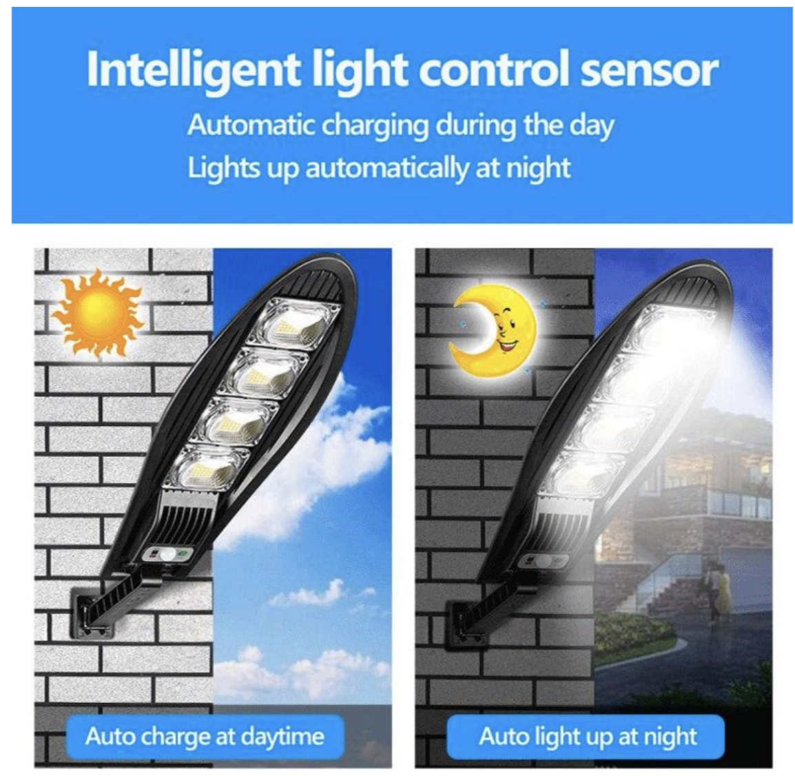 Сонячний вуличний світильник LL-004 з датчиком руху - мініатюра 4