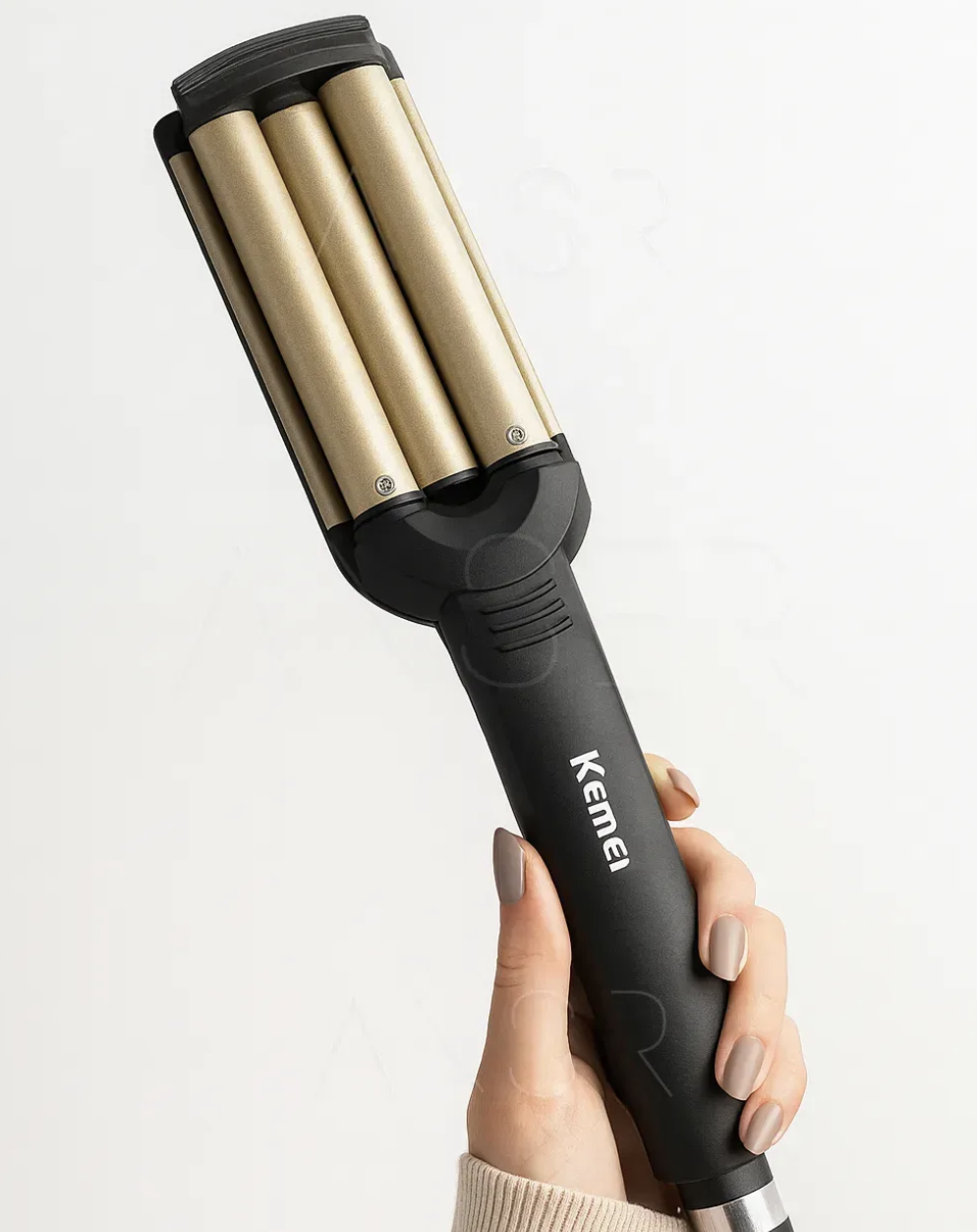 Потрійна плойка Kemei KM-2022 для хвиль і локонів - мініатюра 3