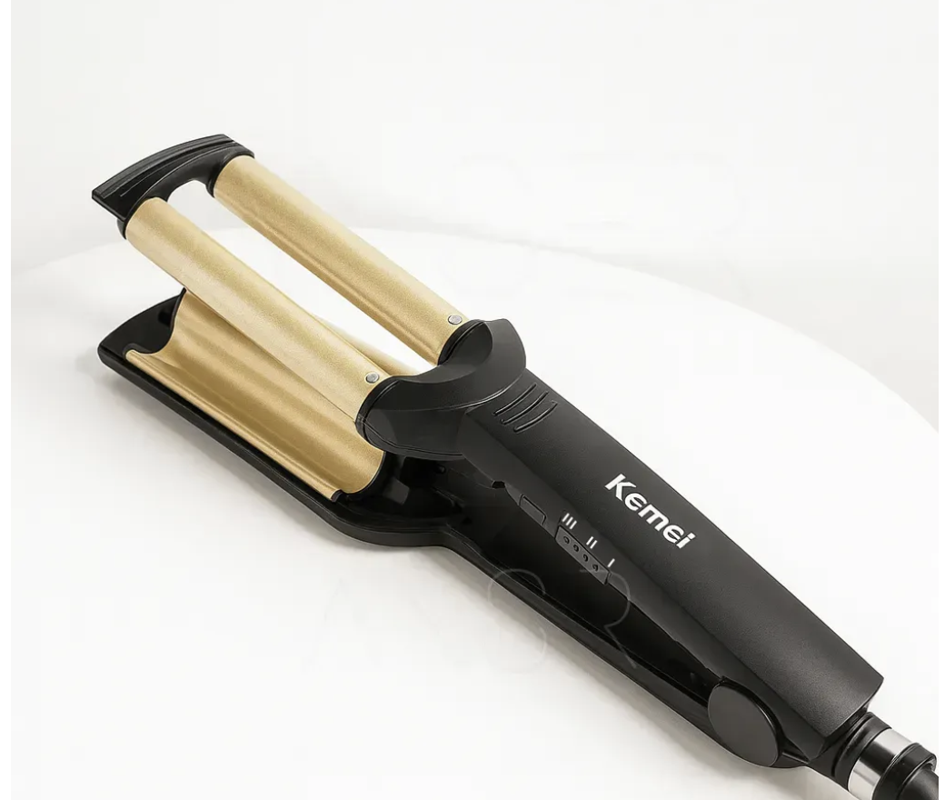 Потрійна плойка Kemei KM-2022 для хвиль і локонів - мініатюра 4