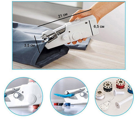 Ручна швейна машинка Handy Stitch ∙ Портативна домашня міні-машинка для швидкого шиття - мініатюра 2
