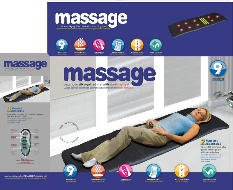 Масажний матрац - електромасажер з підігрівом для тіла - мініатюра 4