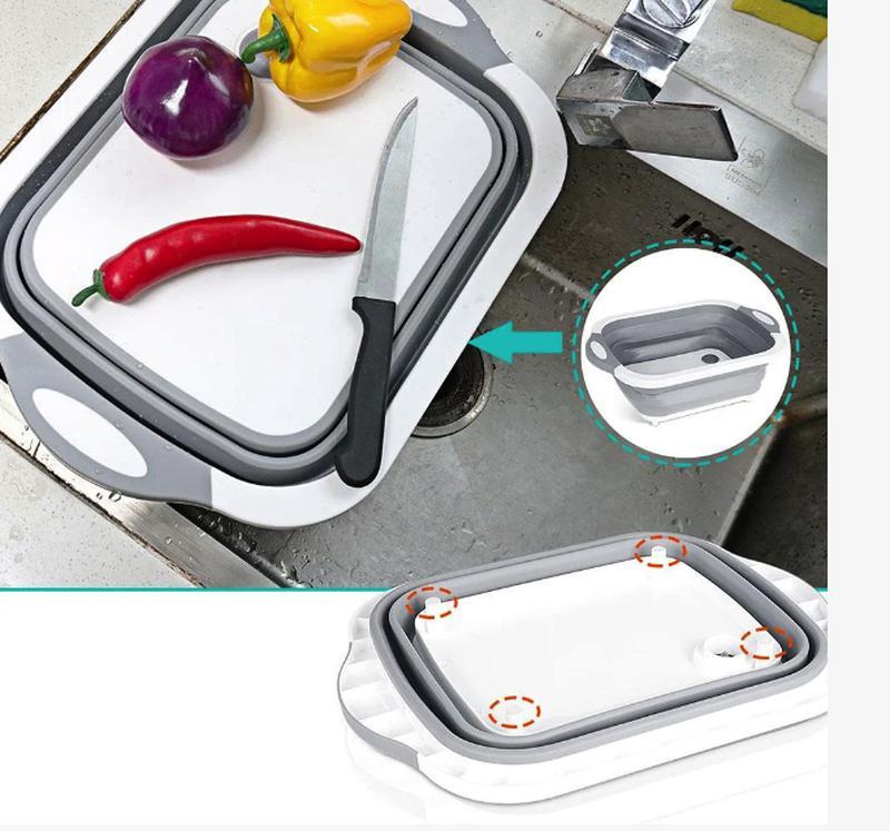 Господарська миска - дошка обробна 2 в 1 Складний кошик - трансформер для кухні