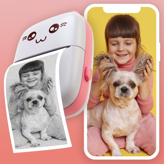 Портативний дитячий Bluetooth принтер Mini printer бездротовий з термодруком без чорнил ∙ Android / IOS ∙ USB зарядка - мініатюра 3