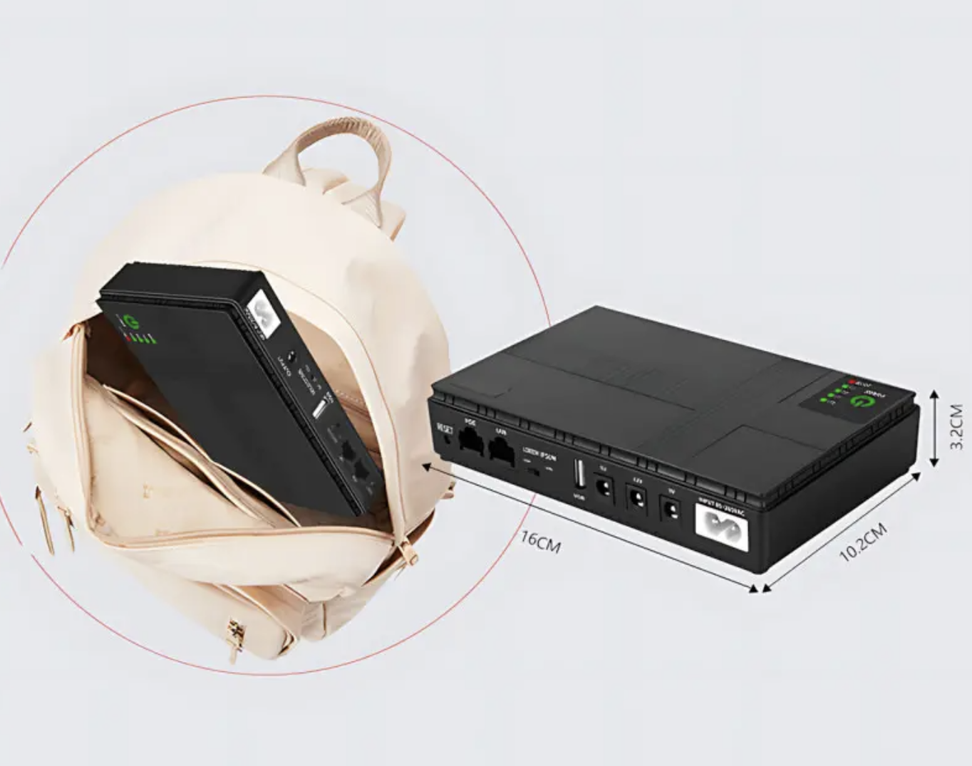 Джерело безперебійного живлення для роутера DC UPS DC1018P 18W 10400mAh - мініатюра 6