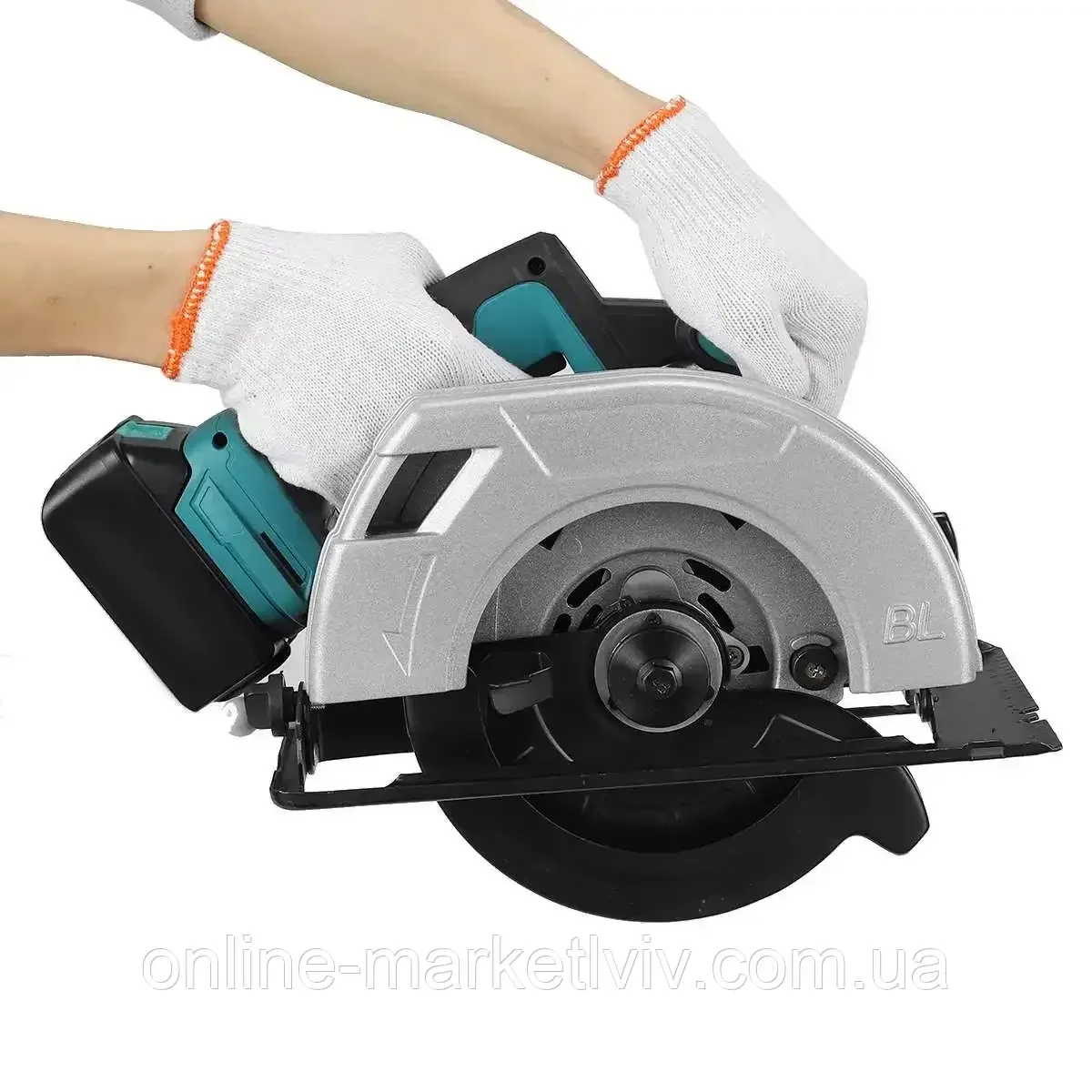 Акумуляторна циркулярна пила Circular Saw X-510 48V з 2 АКБ • Бездротова дискова пила для дерева, фанери, ДСП і домашніх робіт