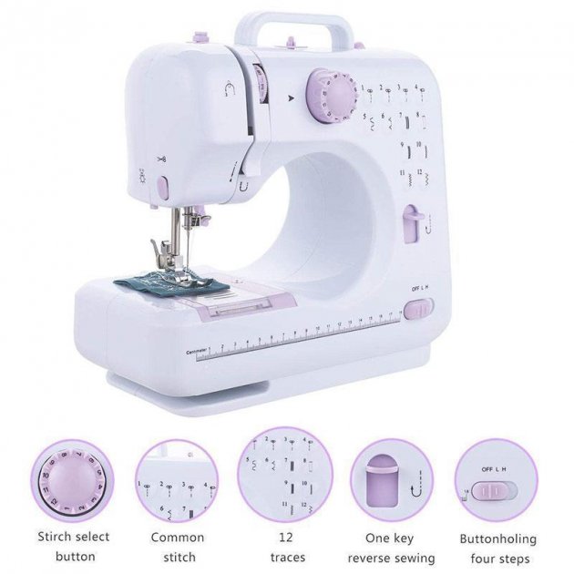 Швейна машинка 12 в 1 портативна багатофункціональна SEWING MACHINE 505 - мініатюра 3