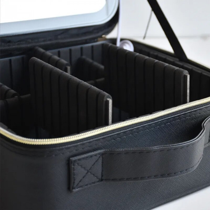 Дорожня косметичка – органайзер із дзеркалом та LED підсвіткою - мініатюра 2