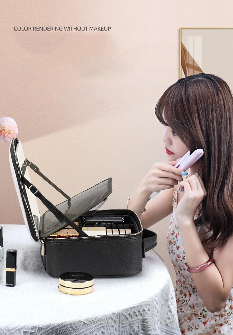 Дорожня косметичка – органайзер із дзеркалом та LED підсвіткою - мініатюра 6