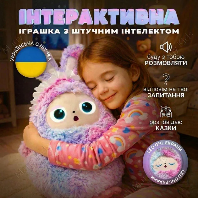 Інтерактивна м'яка AI Smart Plush Toy з голосом - мініатюра 3
