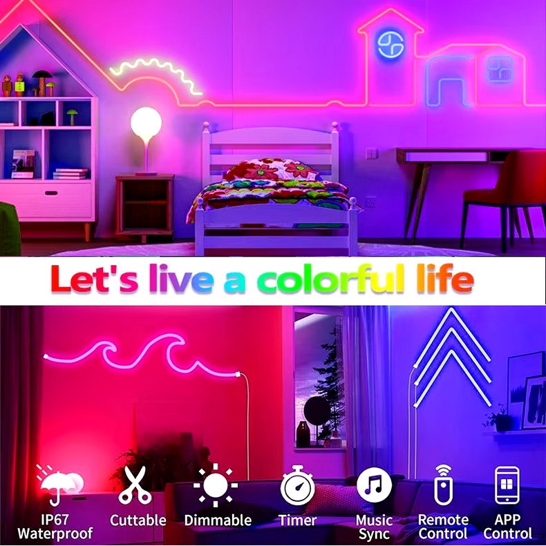 Неонова світлодіодна стрічка LED Neon Strip 5 м - мініатюра 2