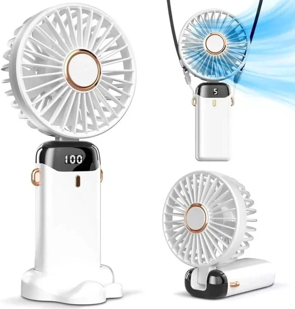 Портативний акумуляторний міні-вентилятор Mini Fan TP-01 з присоскою та USB Type-C • Ручний і настільний вентилятор для дому, офісу, авто та поїздок