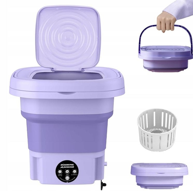 Портативна складна 6,5 літрова міні-пральна машина 643 - мініатюра 2