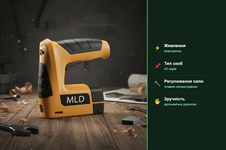 Електростеплер акумуляторний MLD AT-ST42 для скоб і цвяхів - мініатюра 3