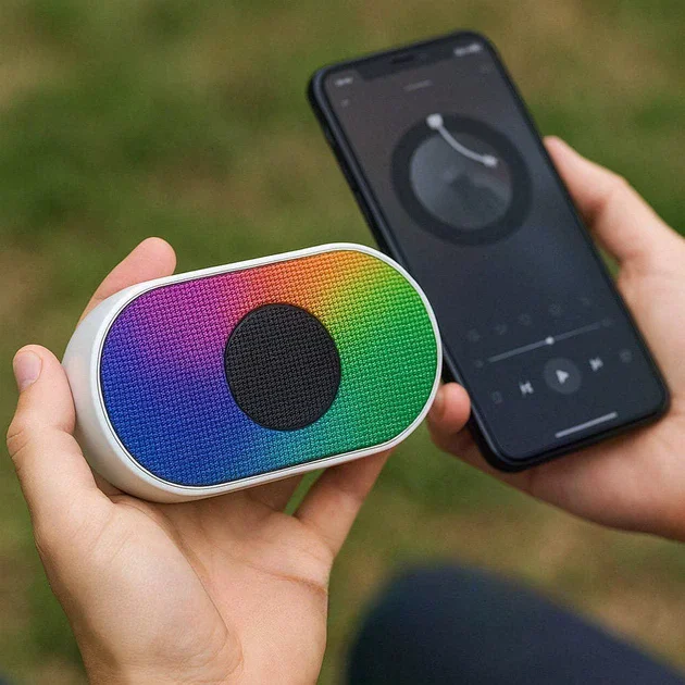Портативна Bluetooth колонка SPS L-003 BT з RGB і TF - мініатюра 3