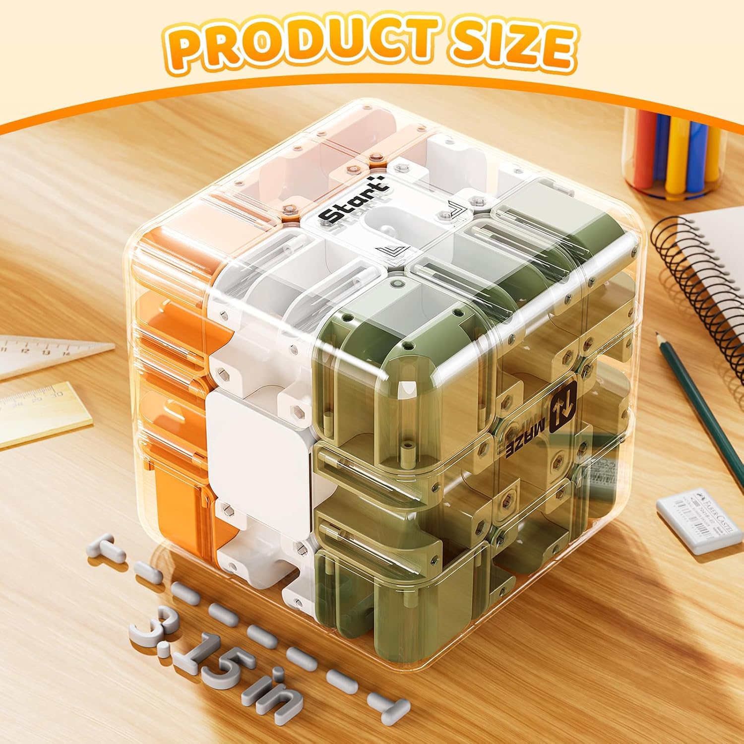 Розвиваюча 3D головоломка лабіринт Кубик Рубіка для дітей ∙ Головоломка лабіринт-кубик Рубіка - мініатюра 4