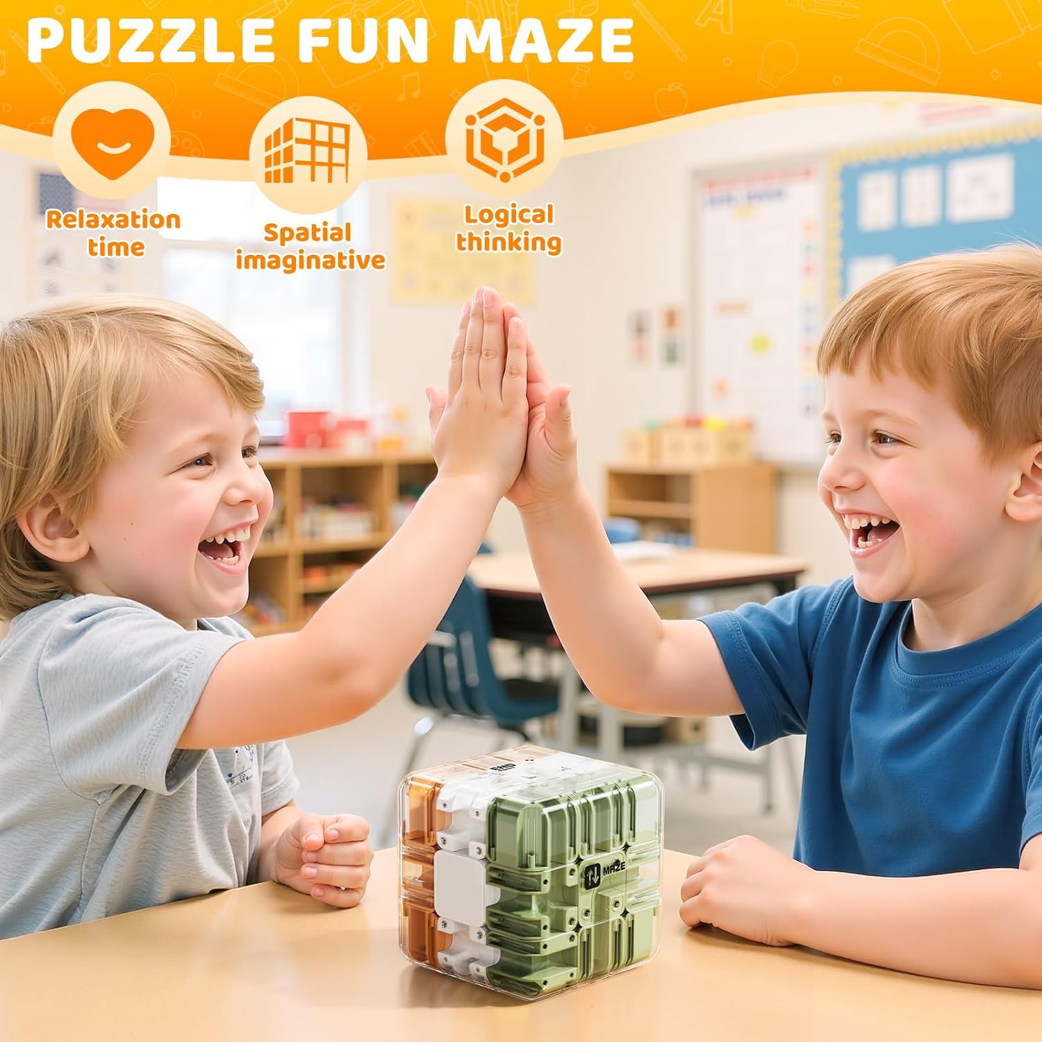 Розвиваюча 3D головоломка лабіринт Кубик Рубіка для дітей ∙ Головоломка лабіринт-кубик Рубіка - мініатюра 6