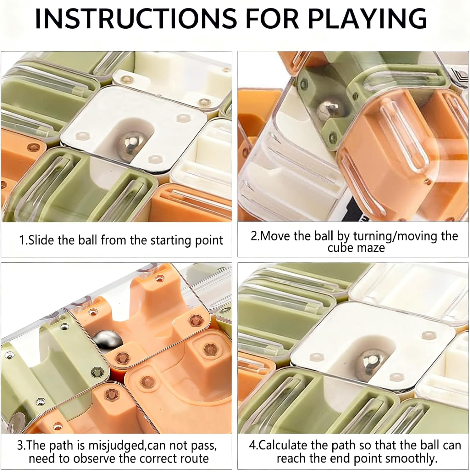 Розвиваюча 3D головоломка лабіринт Кубик Рубіка для дітей ∙ Головоломка лабіринт-кубик Рубіка - мініатюра 11