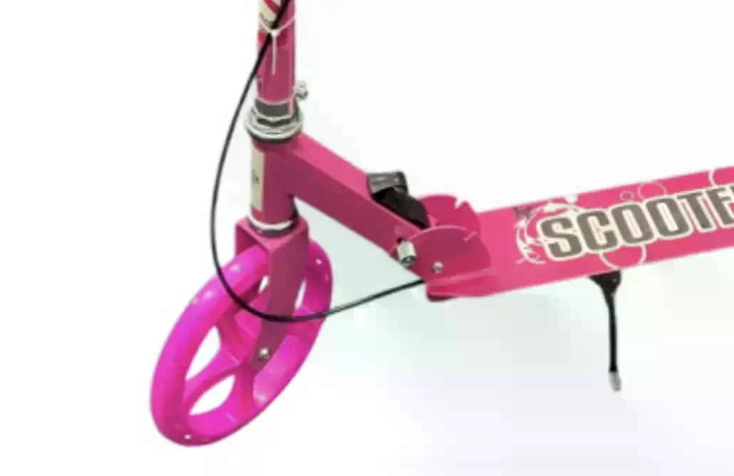 Самокат двоколісний міський з колесами PU 200 мм і ножним гальмом 109 Pink - мініатюра 2