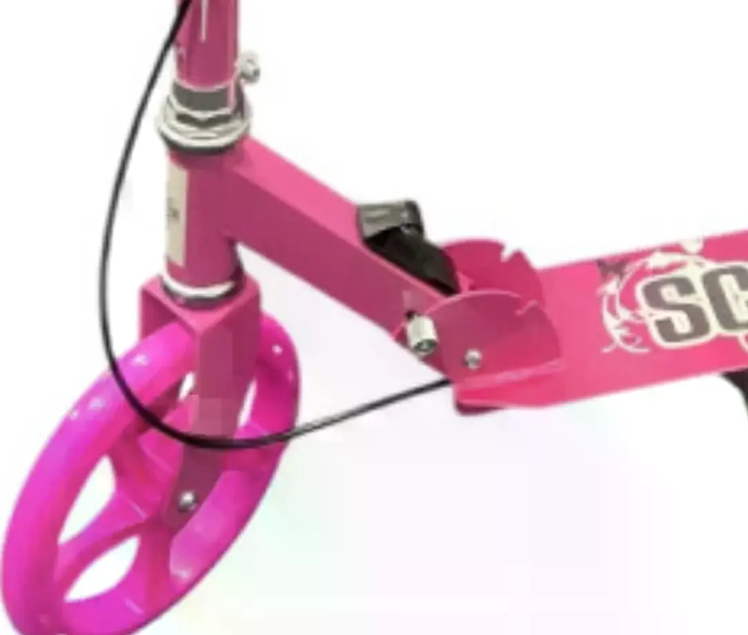 Самокат двоколісний міський з колесами PU 200 мм і ножним гальмом 109 Pink - мініатюра 4
