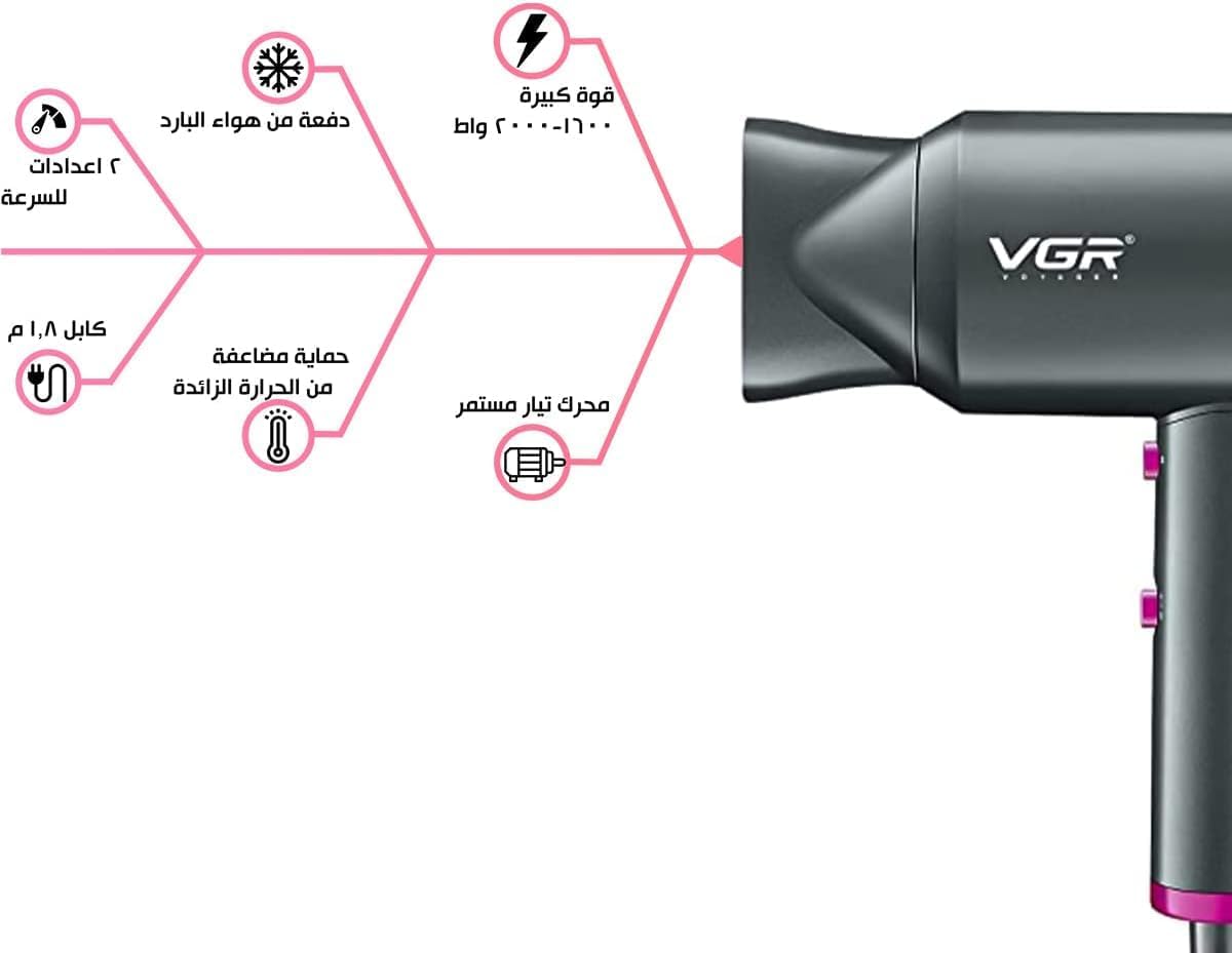 Професійний фен VGR V-400 для дому та салону ∙ Фен VGR V-400 для дому - мініатюра 2