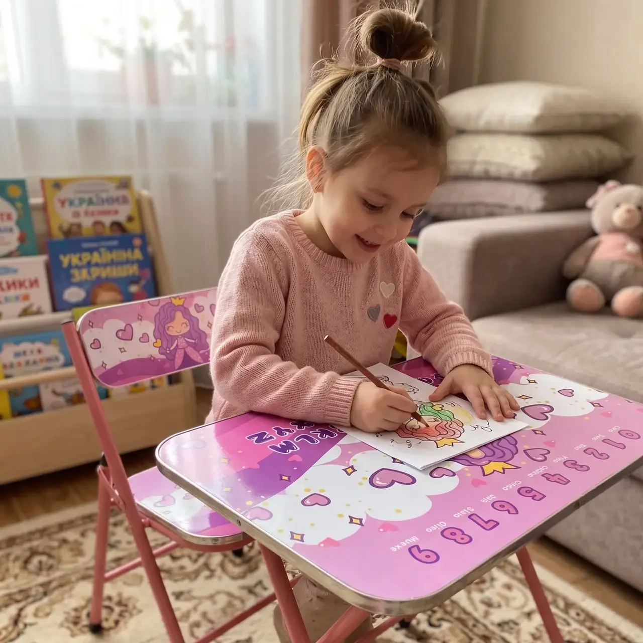 Столик складаний і стільчик Bambi фіолетовий X-399 60×40 см - мініатюра 2