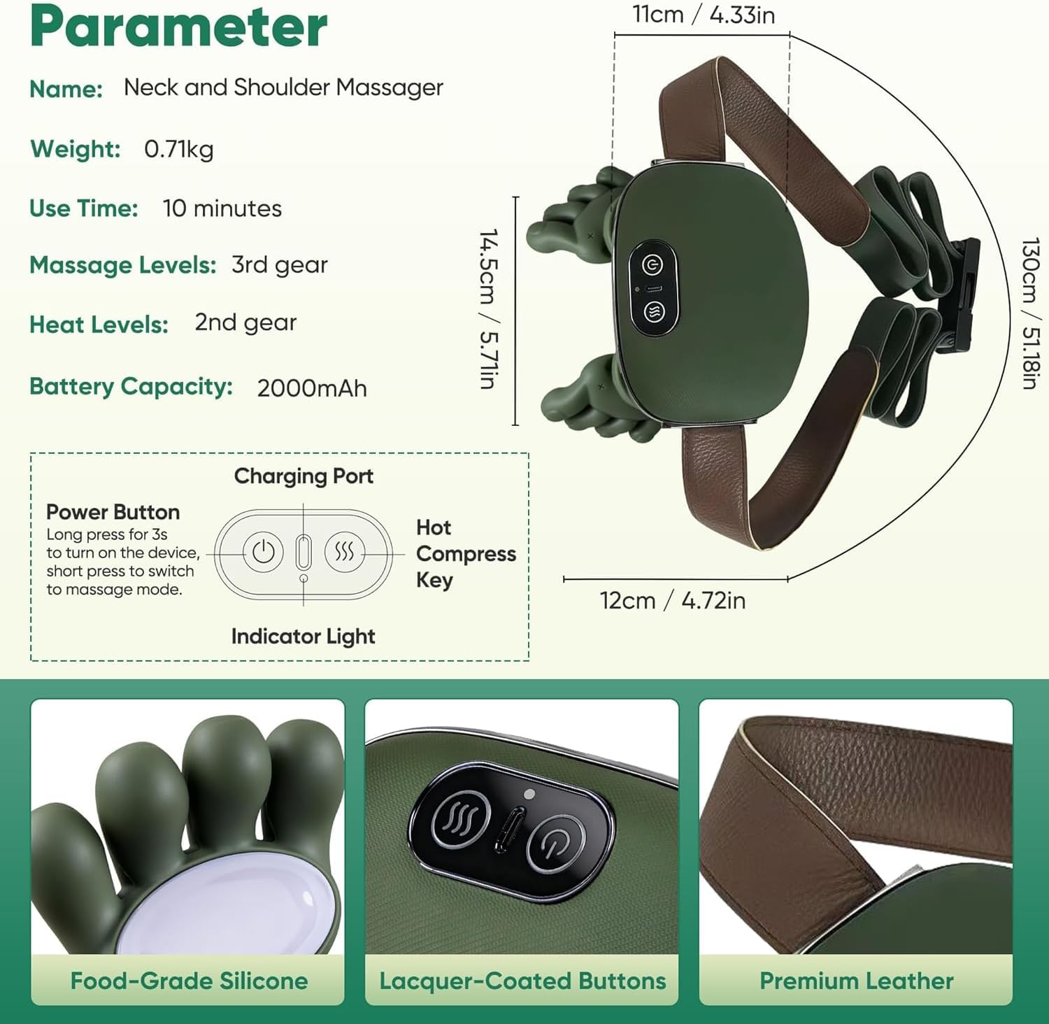 Електричний масажер для шиї та плечей Shoulders & Neck ∙ Професійний масажер Shoulders & Neck для спини та шиї з підігрівом - мініатюра 10