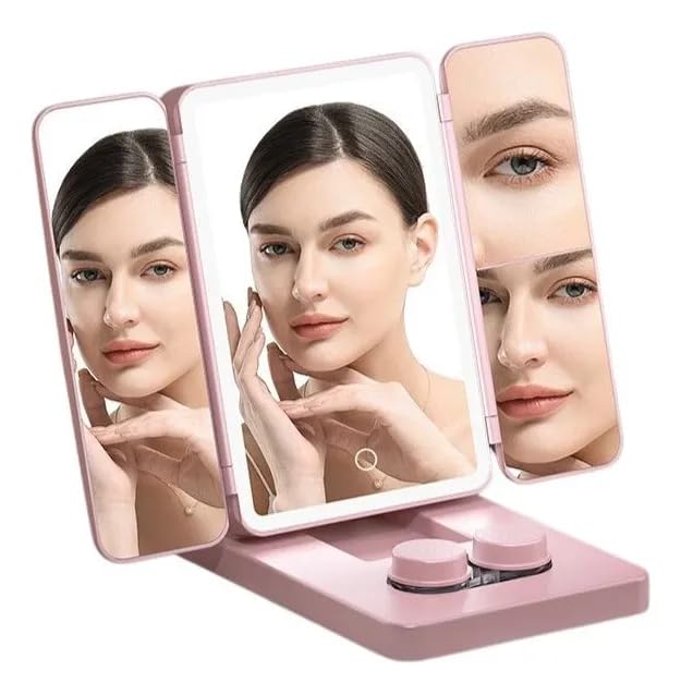 Дзеркало CY113 потрійне з LED-підсвічуванням ∙ Косметичне дзеркало CY113 з відсіком для лінз