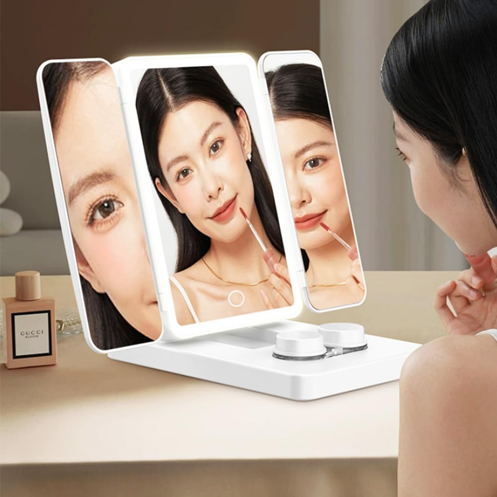 Потрійне дзеркало CY113 з LED-підсвіткою і відсіком для лінз - мініатюра 6