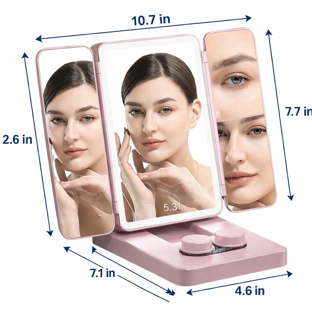 Потрійне дзеркало CY113 з LED-підсвіткою і відсіком для лінз - мініатюра 7