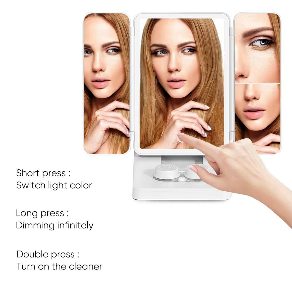 Потрійне дзеркало CY113 з LED-підсвіткою і відсіком для лінз - мініатюра 8