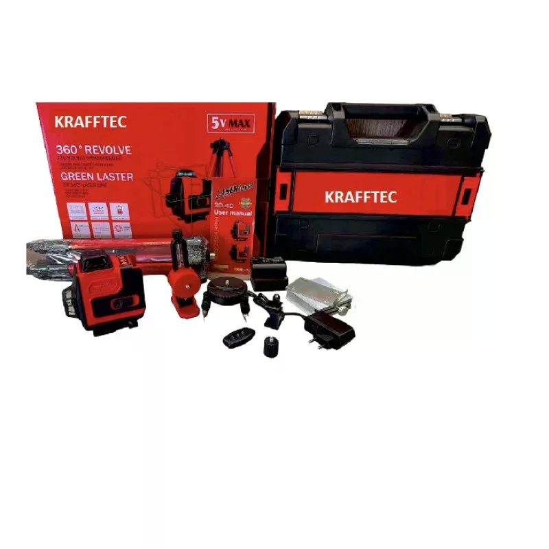 Лазерний рівень KRAFFTEC 4D 16 ліній з Bluetooth і штативом - мініатюра 2