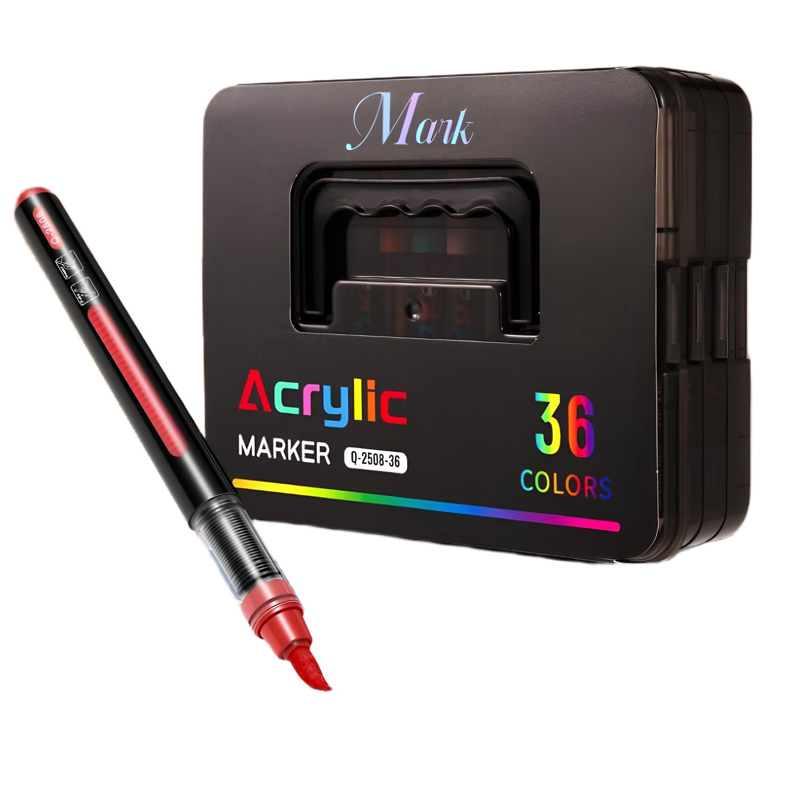 Набір акрилово-акварельних маркерів Acrylic MAP-13 для художників ∙ Набір маркерів у чорному боксі Acrylic MAP-13