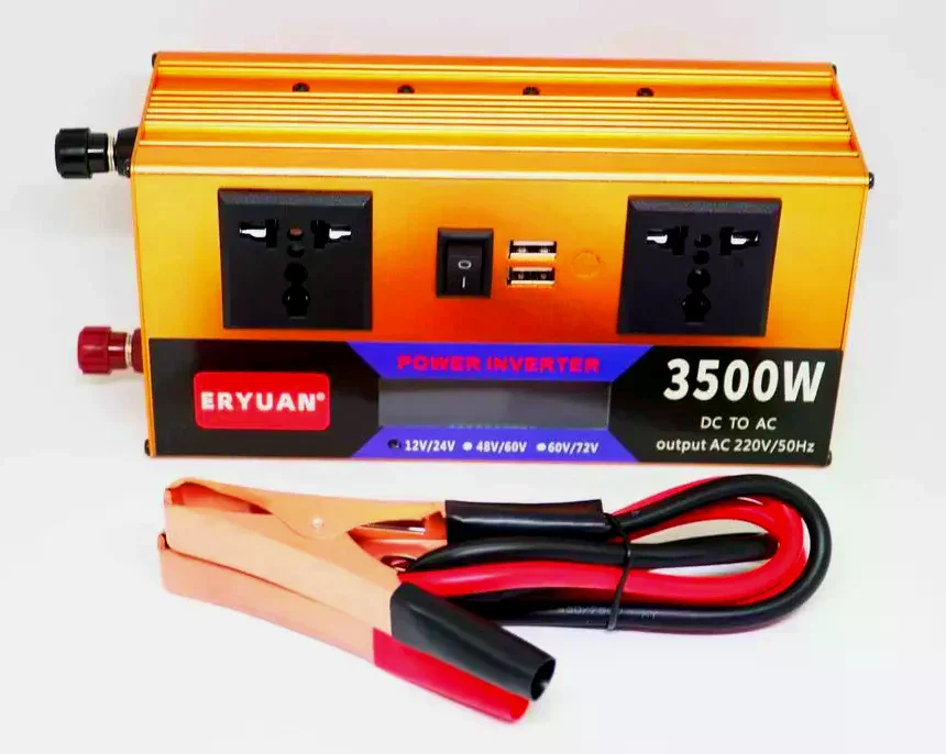 Автомобільний інвертор LCD SMART 3500W 12V/24V у 220V - мініатюра 2