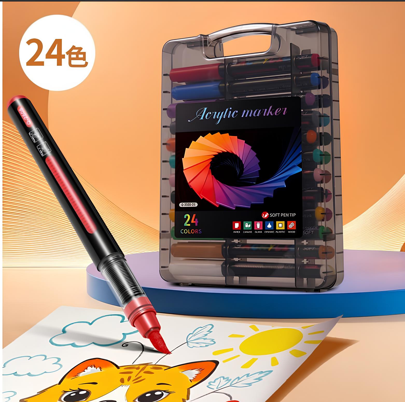 Набір маркерів Acrylic MAP-12 у боксі для малювання і розпису - мініатюра 2