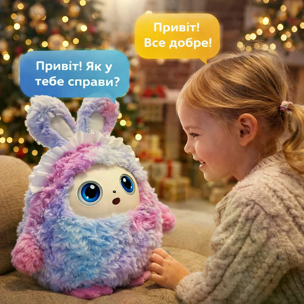 Фіолетова інтерактивна AI-іграшка Ledodo з LED-очима - мініатюра 5