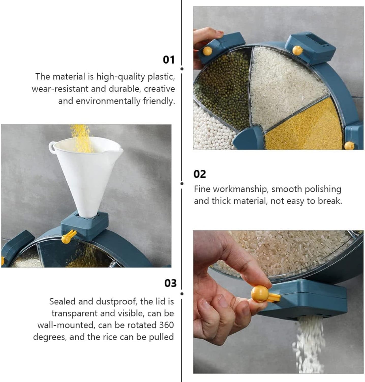 Органайзер для сипучих продуктів на 6 відділень з обертанням - мініатюра 3