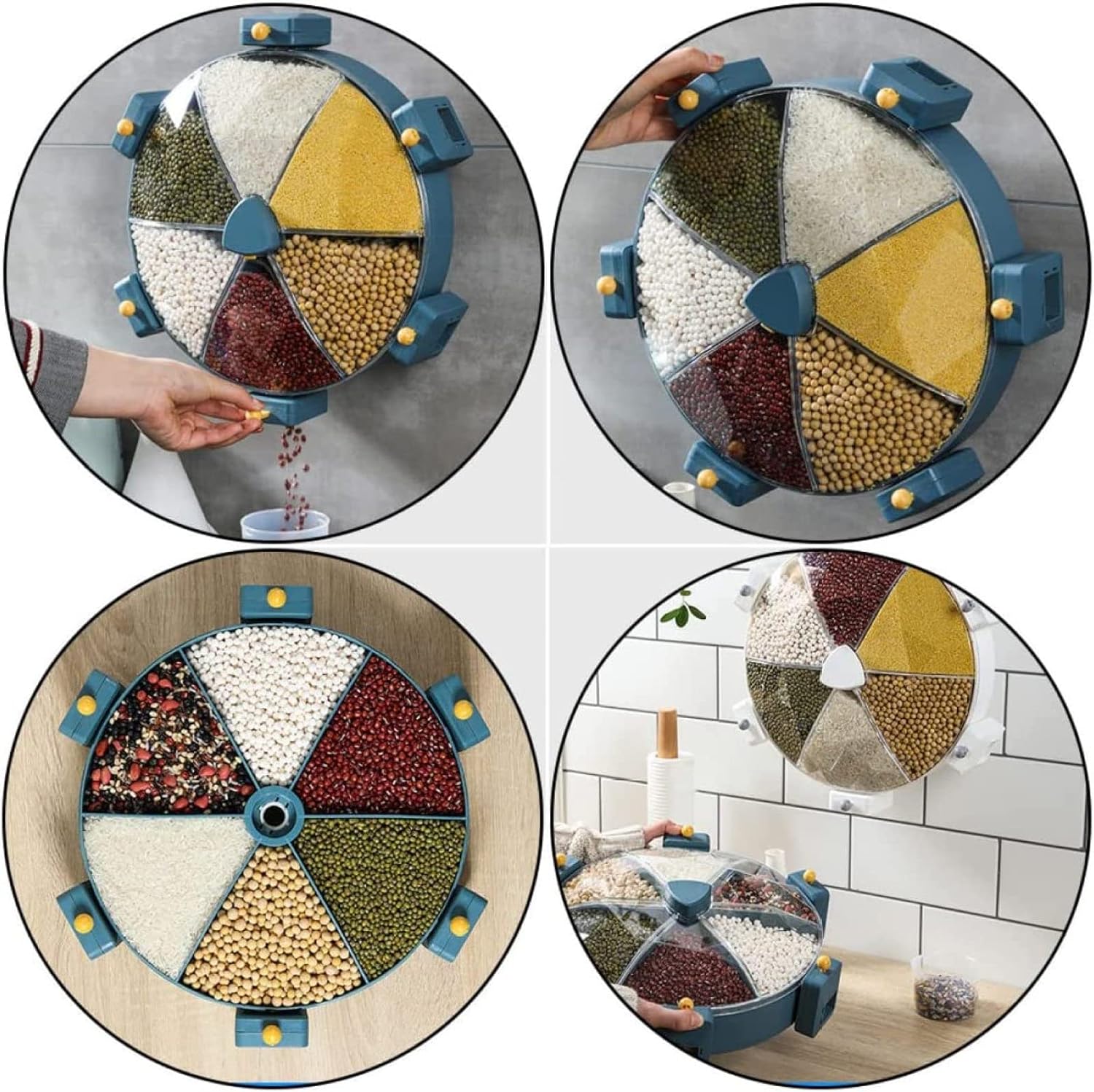 Органайзер для сипучих продуктів на 6 відділень з обертанням - мініатюра 7