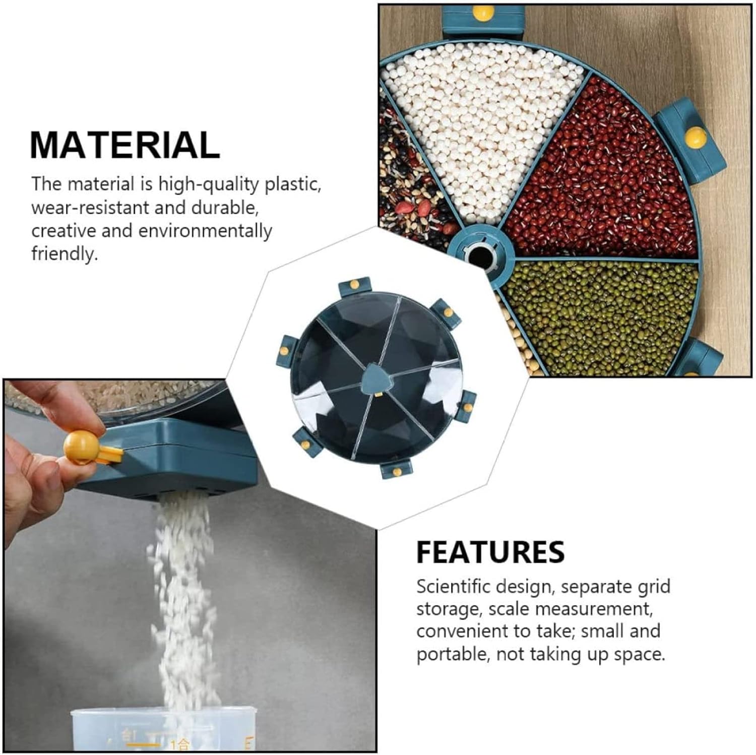 Органайзер для сипучих продуктів на 6 відділень з обертанням - мініатюра 8